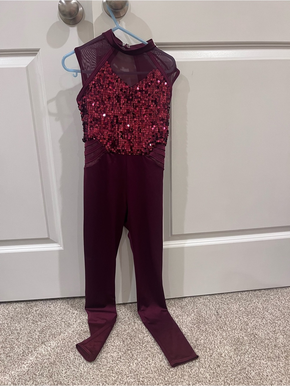 Weissman Maroon Sequin Dance Costume